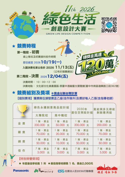 崑山科技大學「第十一屆2026綠色生活創意設計大賽」圖片